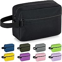 Elviros Lightweight Travel Toiletry Bag for Men & Women - Compact Makeup Dopp Kit with Shaving Compartment, TSA-Friendly Organizer (Black)