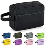 Elviros Travel Toiletry Bag for Women and Men,Lightweight Makeup Bag Hanging Dopp Kit with Shaving Compartment Cosmetic Organizer Small Tool Bag Travel Essentials,Gifts for Men(Black)