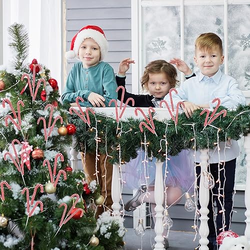 Miniatura 6 de 12 adornos de bastón de caramelo de peluche de Navidad de 16 pulgadas, púas de árbol de Navidad, decoración a rayas, decoración para el hogar,