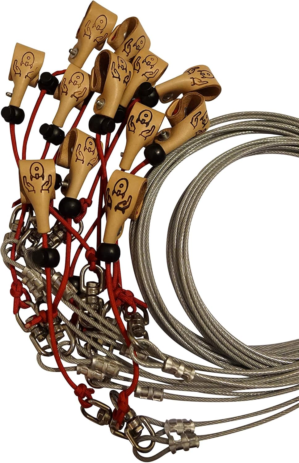 Qty-12 Space Age Tether for Game Fowl and Other Poultry. Chicken Leash for Gamefowl (6, Steel)