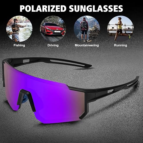 Miniatura 6 de STORYCOAST Lentes de sol deportivos polarizados para hombres y mujeres, para conducir, pesca, ciclismo, bicicleta de montaña, protección UV400