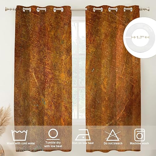 Miniatura 1229 de Cenefas de cocina modernas con patrón de cobre marrón dorado para ventanas, cenefas opacas abstractas de marcas de arañazos y cortinas opacas