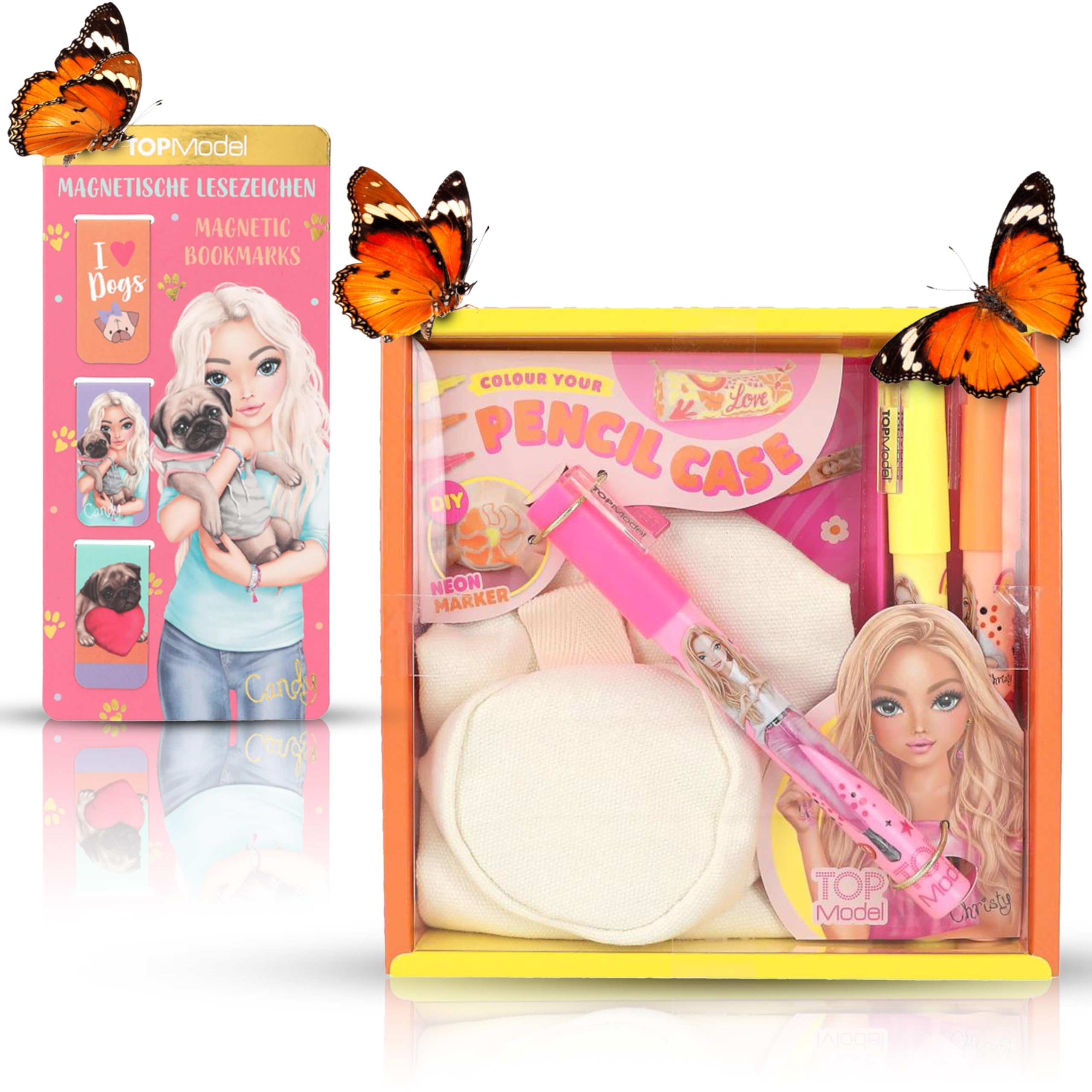 TOPModel DIY - Estuche con rotulador de neón y marcapáginas magnético