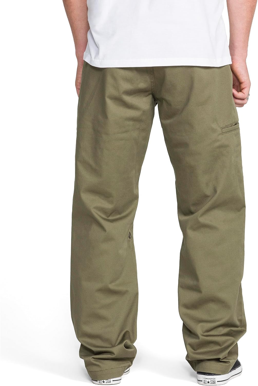 Volcom Men's Frickin Relaxed Chino Pant – Slant Pockets, Dual Back Pockets with Button Closure, 18" Leg Opening