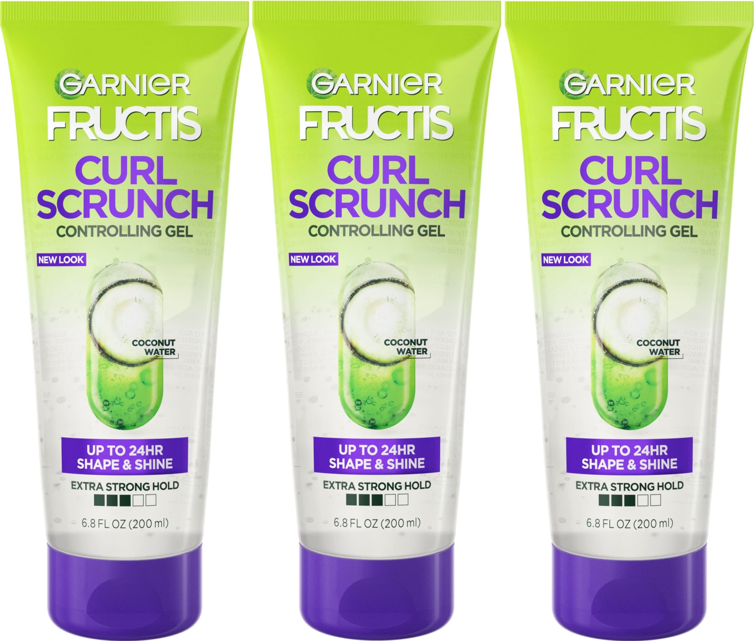 Hair Care Fructis Style Curl Scrunch Controlling Gel for Curly Hair, 3 Count
