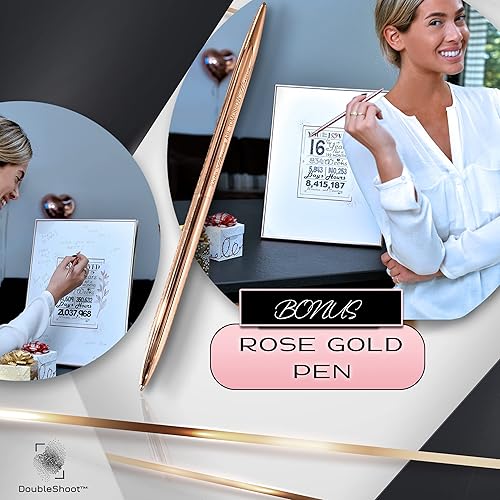 Miniatura 6 de Cartel decorativo enmarcado de oro rosa para cumpleaños número 10 para niña, regalo de cumpleaños de 10 pulgadas x 16 pulgadas, alternativa a