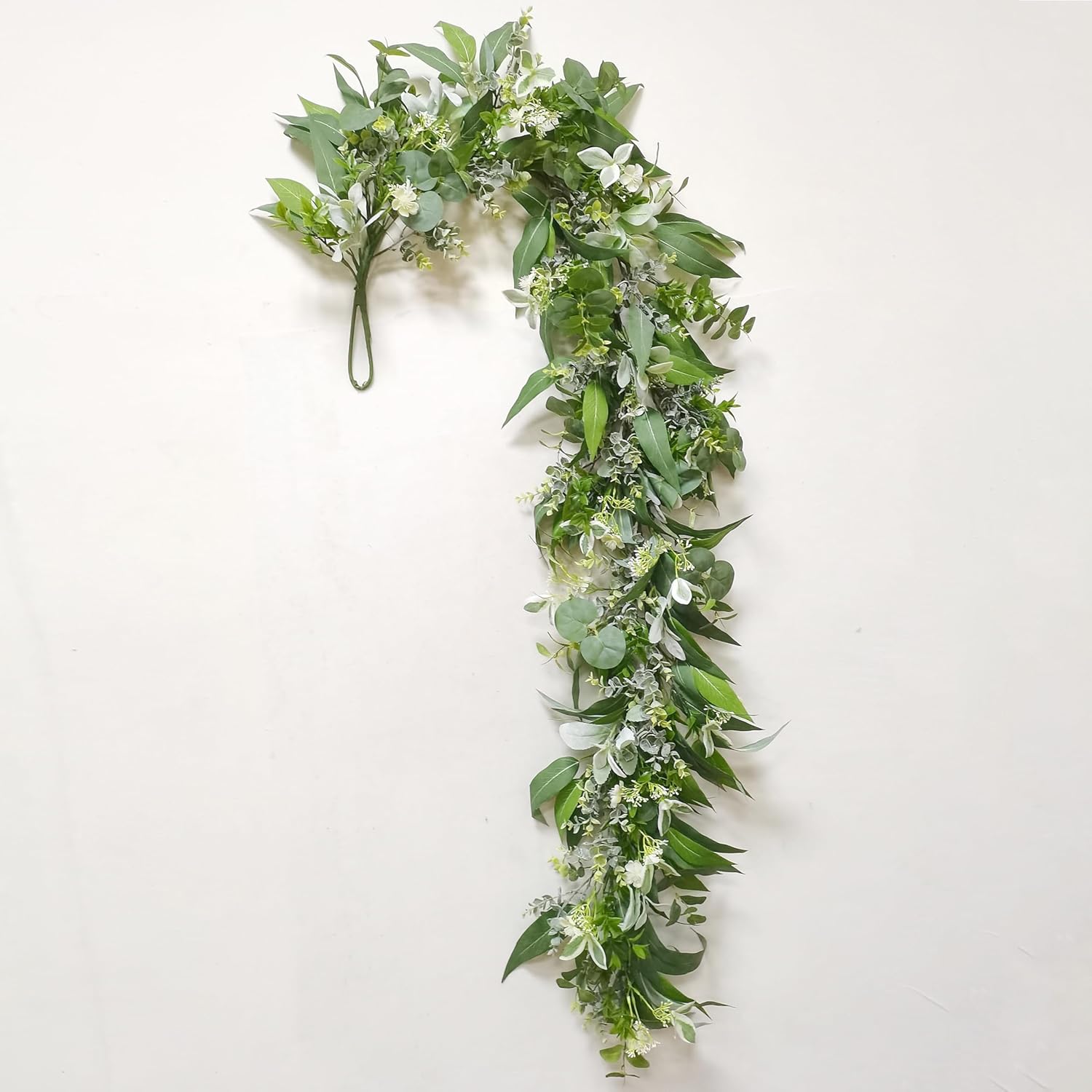 Eucalyptus Garland 6FT Artificial Deluxe Bushy lvy Greenery Vines Hanging Plants Upgrade Willow Leaves for Wedding Party Backdrop Decor Shelf Arch Home Mantel Table Centerpieces Decorations
