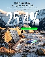 Vista 6 de BigBlue Portable 35W Solar Panel Charger with Fast Charging USB-A and PD 25W USB-C for Camping Backpacking, 1.54 lbs, IP68 Waterproof, Folding Solar