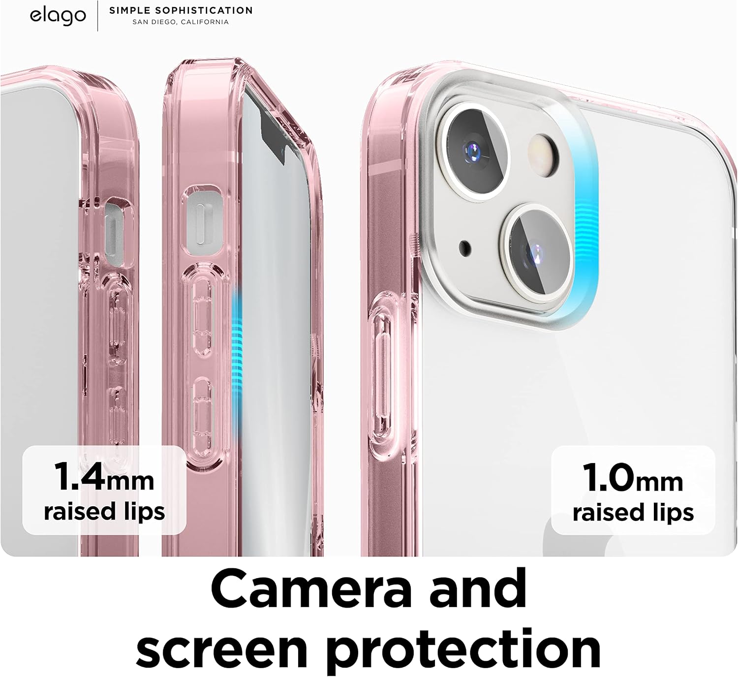 elago Hybrid Clear Case Compatible with iPhone 13 Case Clear - 6.1 Inch - US Military Grade Drop Protection, PC + TPU Hybrid Technology, Anti-Yellowing, Crystal Clear, Shockproof Cover (Lovely Pink)