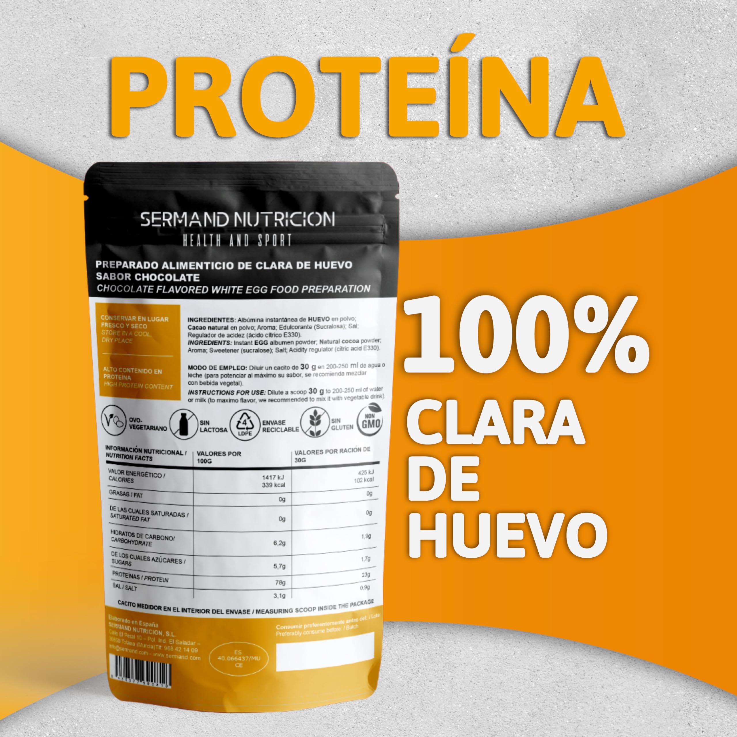 Instant-Eiweißpulver aus Eiklar mit Schokoladengeschmack (1020 g) | Glutenfreies Proteinpulver | Muskelaufbau Eiweiß | Laktosefreie Proteinquelle