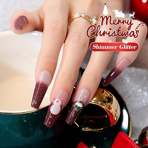 Vista 47 de YTD Likomey Brocade Glitter - Esmalte de uñas de gel que cambia de color, 0.5 onzas líquidas, color rosa intenso a violeta, brillo brillante, cambio