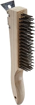 Abco Products Shoe Handle Wire Brush with Metal Scraper - Quantity 12