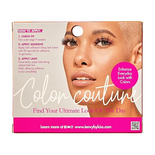 Miniatura 4 de iENVY - Pestañas postizas de imitación de visón de color, pestañas de colores mixtos, máxima esponjosidad y volumen, pestañas postizas (rosa tintado)