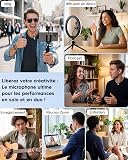 zealsound M6 Micro Cravate sans Fil pour iPhone Android téléphone, Mini Microphone Lavalier 5g Léger avec Réduction de Bruit,100m Portée pour Vlogging, Streaming, Podcast, Youtube, TikTok, Interview - 9