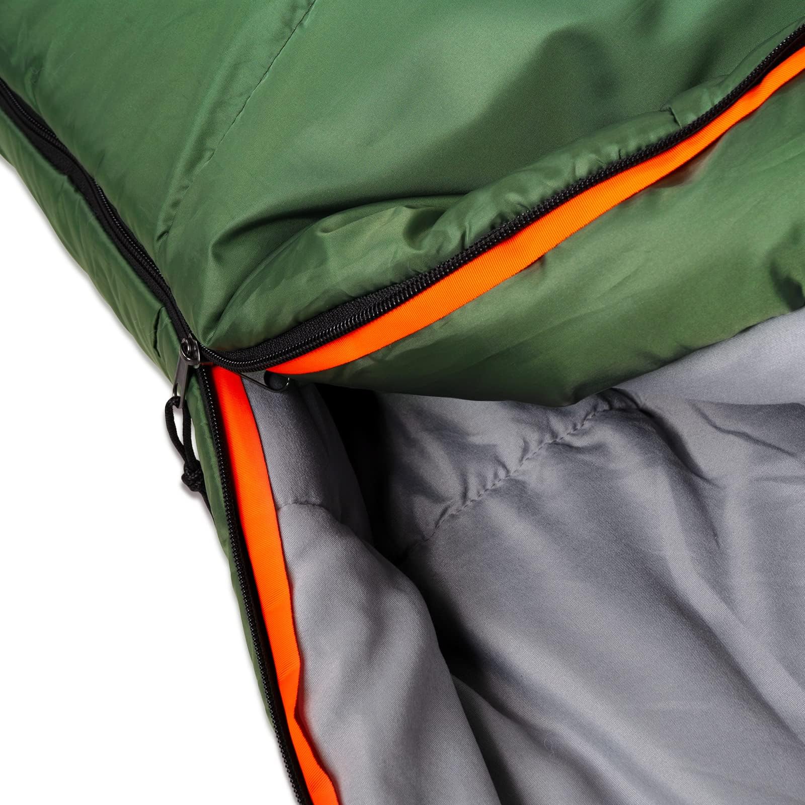 Amazon Basics Sac de couchage pour le camping et la randonnée par temps froid, léger, style momie, vert olive