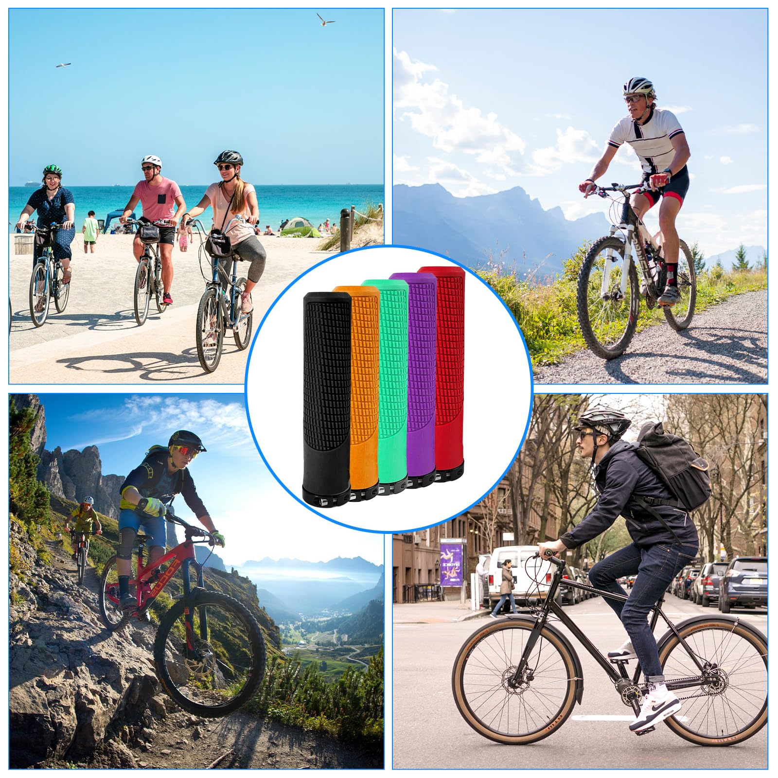 Manopole per Bici Ergonomico,Manubrio Universale per Bicicletta da 22mm,Adatto per Mountain Bike/Bici a Ruote Piccole/Bici da Strada/Bici Pieghevole/City Bike/Scooter