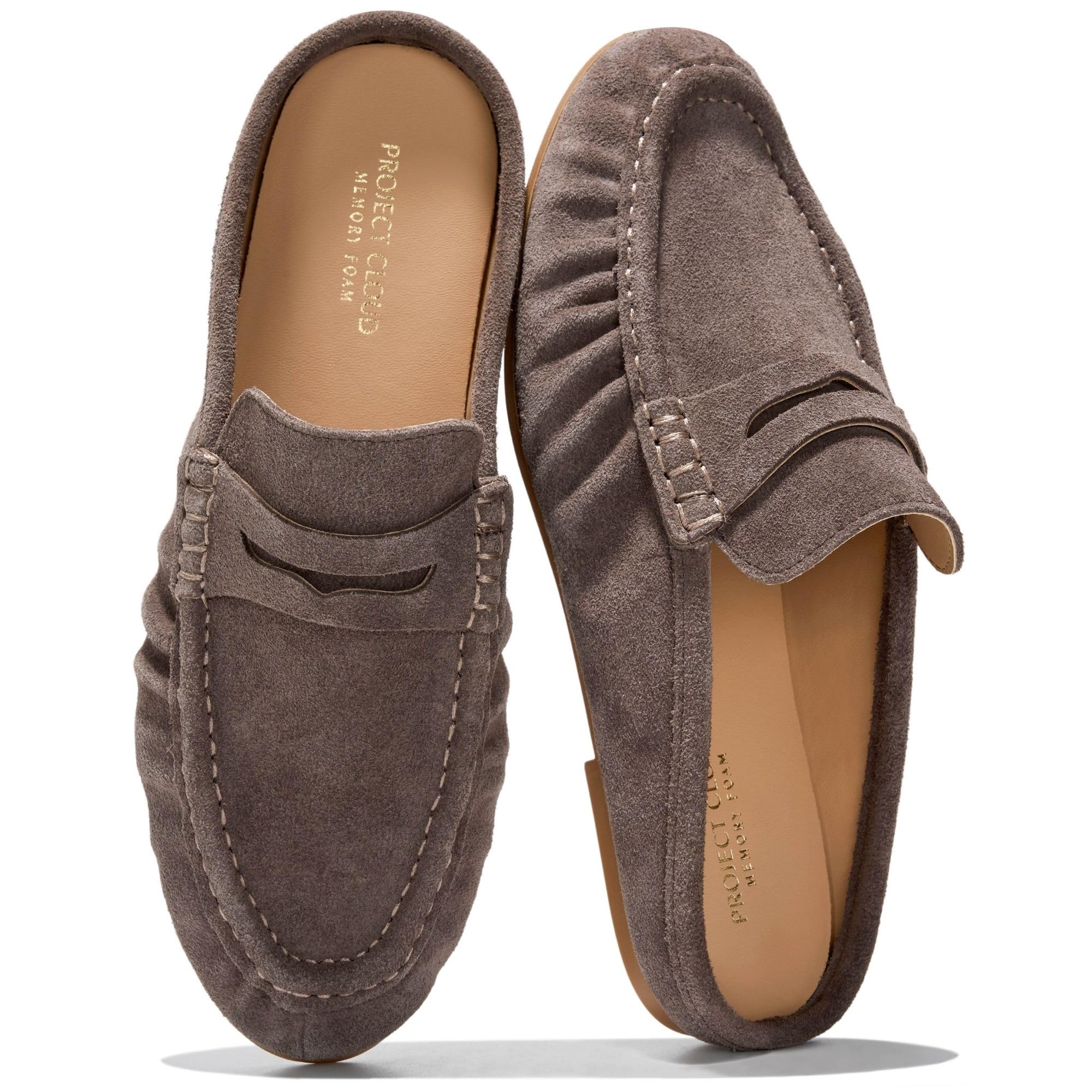 Project Cloud 100% Genuine Leather Penny Loafers for Women Mule