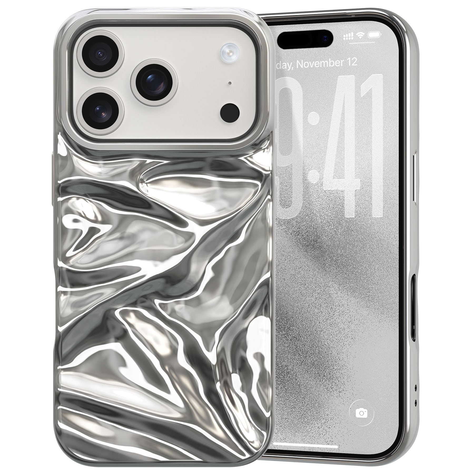 Amazon.com: ZCDAYE Glossy Water Ripple Case for iPhone 17 Pro Max