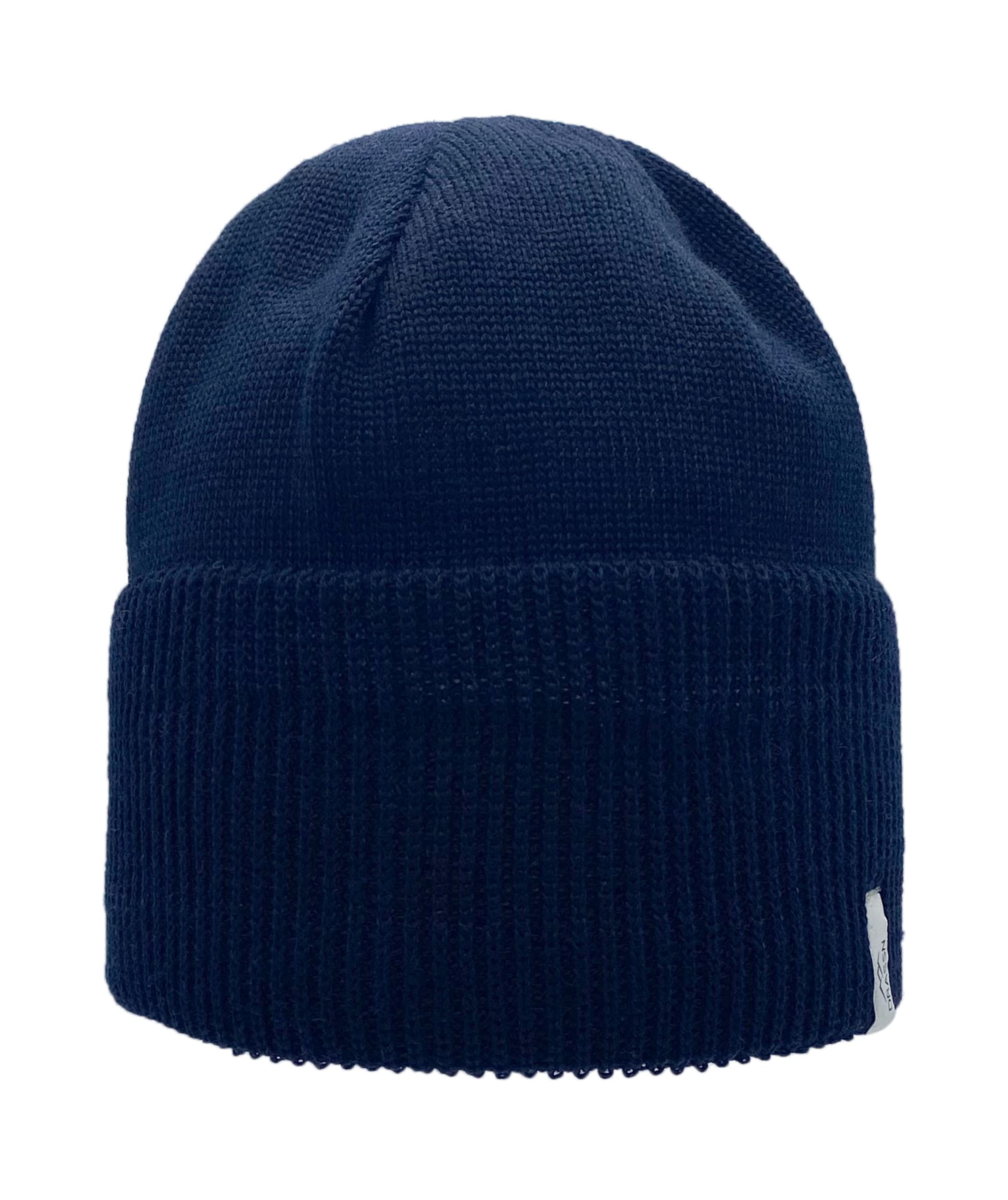 Czapka damska i męska Moosbach - klasyczna ciepła czapka unisex z polarem wewnątrz - zrównoważona czapka zimowa dzięki materiałom pochodzącym z recyklingu - miękka dzięki wełnie merino - rozciągliwa, granatowy, jeden rozmiar