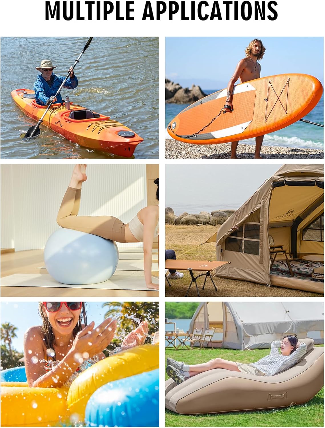 Electric Paddle Board Pump, High Pressure 20 PSI Rechargeable SUP Pump with Intelligent Dual-Stage Inflation & Deflation, Auto-Off for Surfing Kites, Tents, Boats and Stand Up Paddle Boards