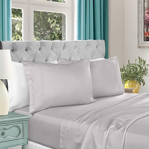 Miniatura 3 de SUPERIOR Juego de sábanas de algodón egipcio, juego de sábanas de algodón egipcio de alta calidad de 1000 hilos tamaño King con bolsillo profundo de