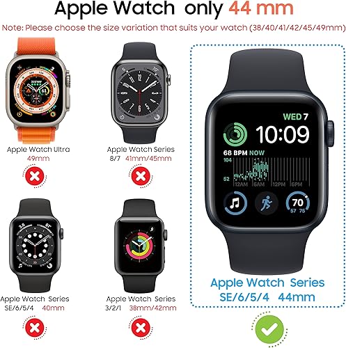 Miniatura 10 de Suoman - Paquete de 2 fundas protectoras de pantalla de vidrio templado para Apple Watch Series 987654Series SESE 2 de 1.772 pulgadas, funda