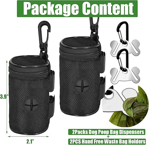 Vista 11 de Soporte para bolsa de excremento de perro para fijación de correa, dispensador de bolsas de basura para correa, se adapta a cualquier correa