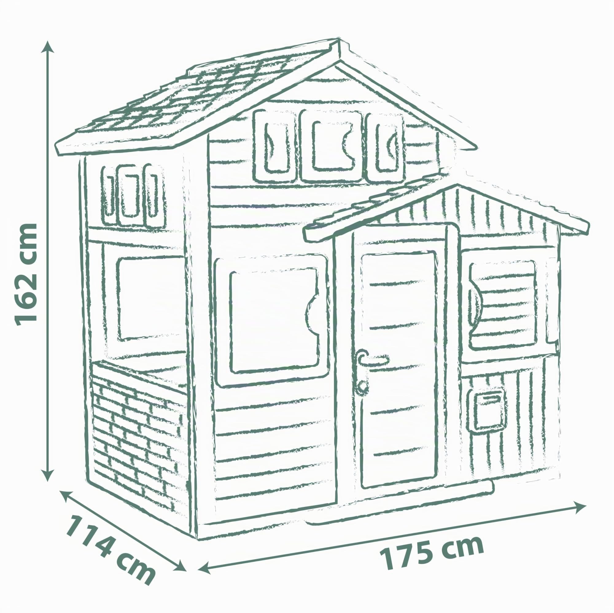 Smoby Life Casetta da giardino Amica Evo 114x162x175 cm plastica riciclata resistente intemperie