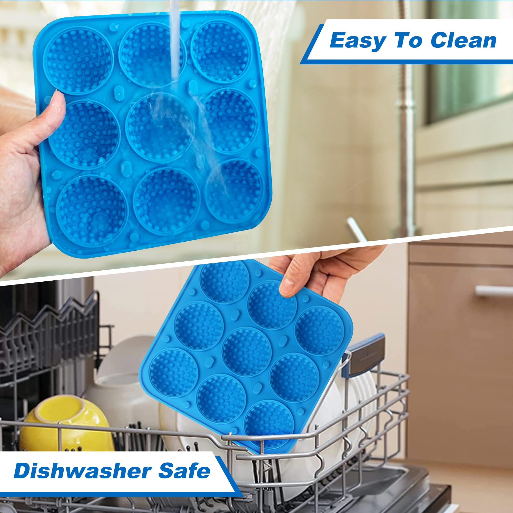 Sidosir Moldes de silicona para pelotas de golf con tapa para decoración de pasteles, bola de golf 3D de 9 cavidades para hielo, dulces, bomba de chocolate caliente