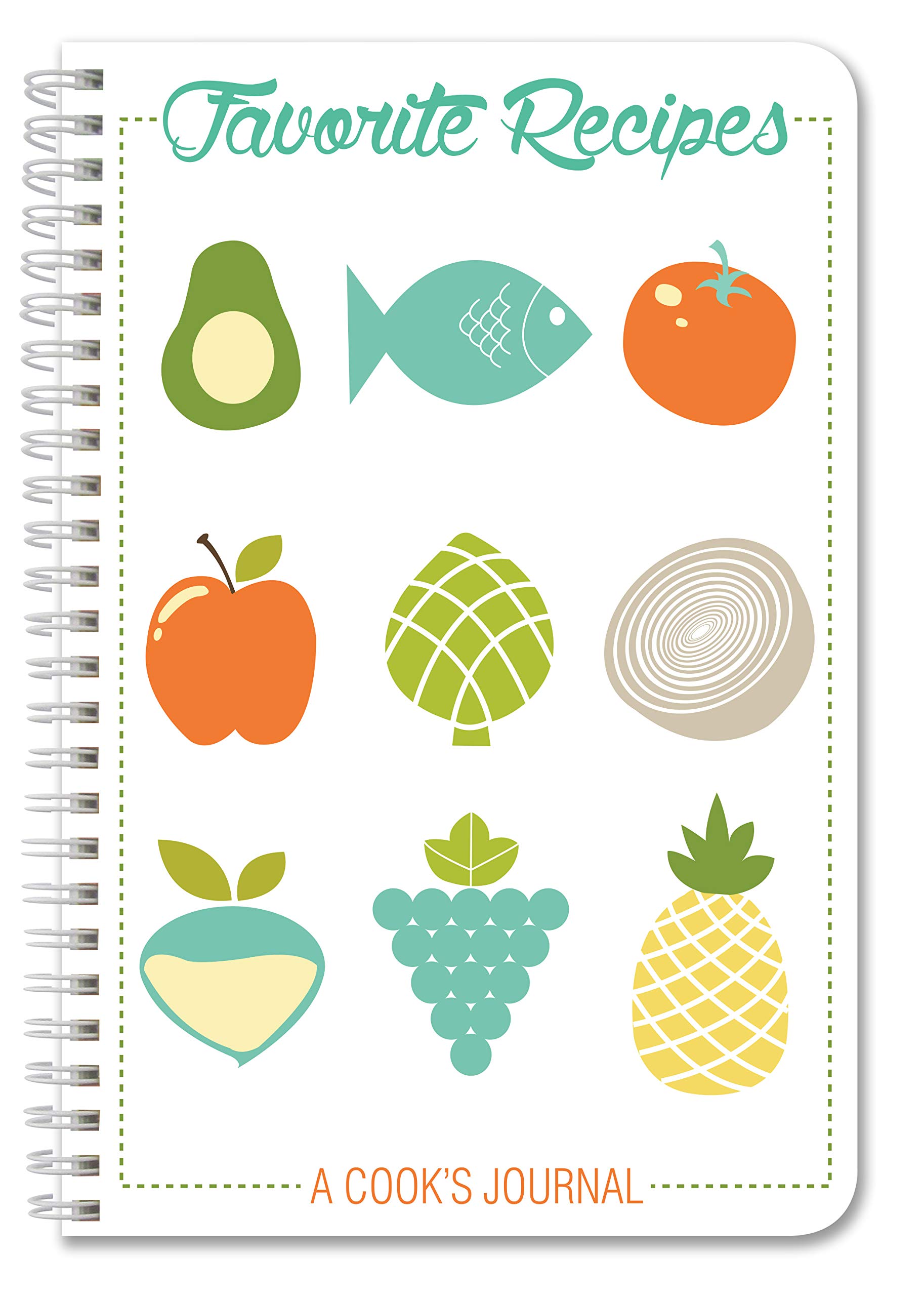 BookFactory Recipe Book/Recipe Journal/Notebook/Blank Cook Book - 120 Total Recipe Pages (6" X 9") 60 Individual Recipes, Translux Cover, Wire-O Binding (JOU-120-69CW-PP-(RecipeJournal))