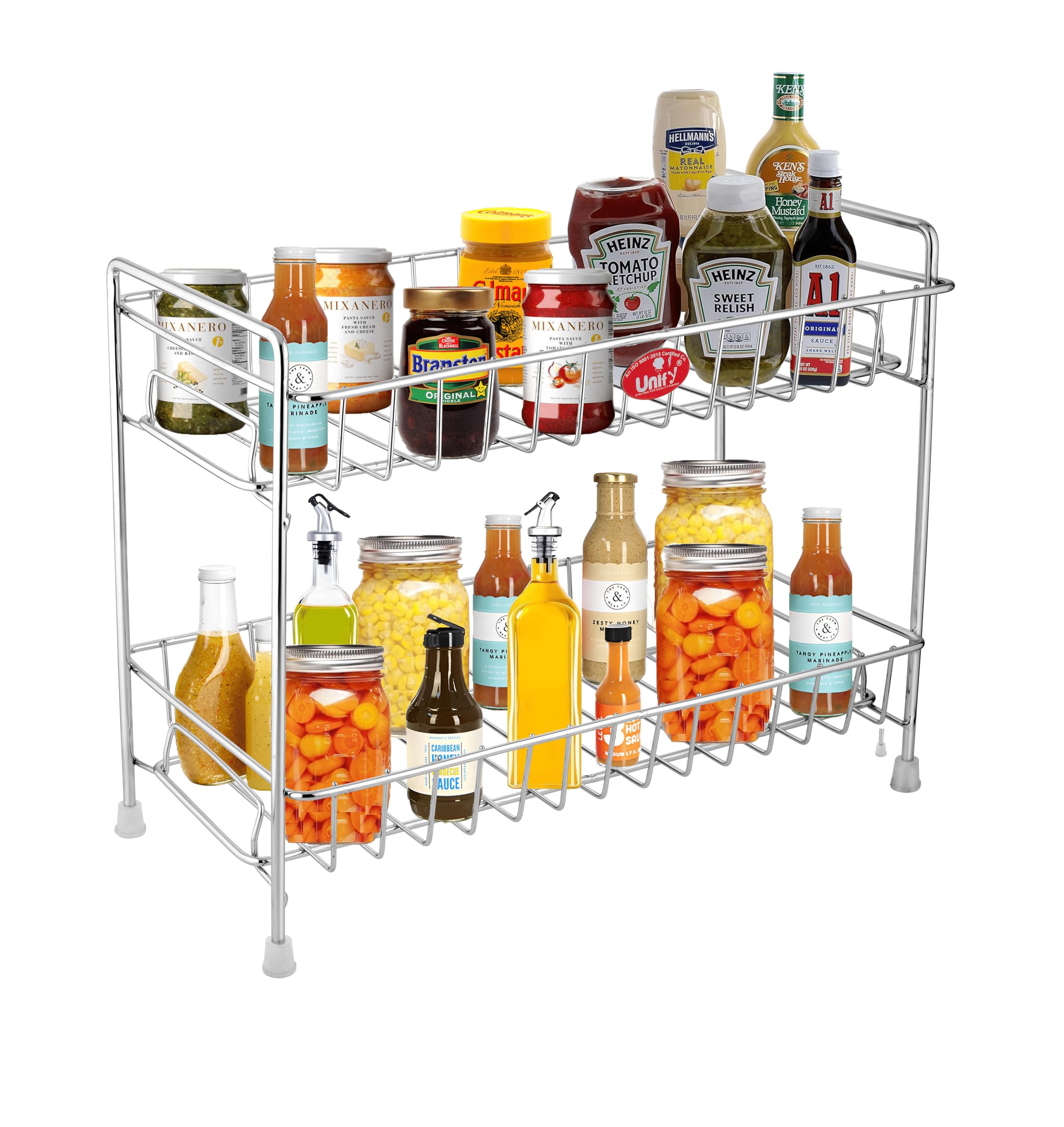 Unify Stainless Steel 2 Tier Kitchen Countertop Spice Container Organizer Rack with Shelf Liner for Kitchen/Cabinet/Pantry/Office (Rectangle) (B0CT8LR1V7) Amazon Price History, Amazon Price Tracker