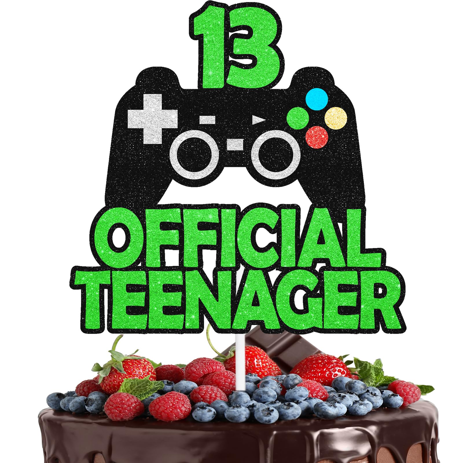 13th Official Teen Gaming Cake Topper Teen 13th Happy Birthday Controllers, Unlockable, Boys and Girls Featured Game Themed Birthday Party, or Game