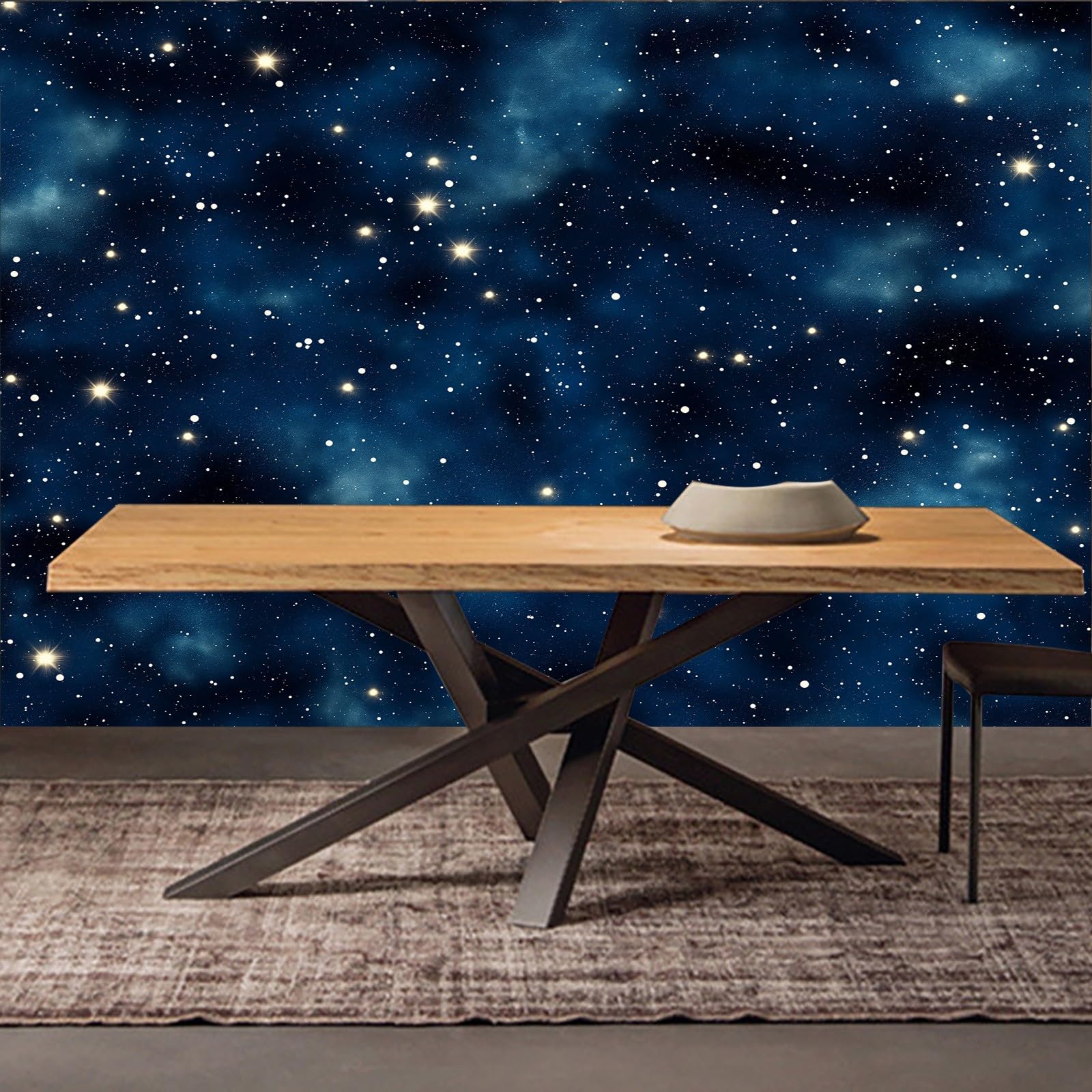 Tapeta ścienna, gwiaździste niebo z motywem kosmicznym, fototapeta, gwiazdy kosmiczne, tapeta z włókniny, dekoracja ścienna, 250 x 175 cm (szer. x wys.), tapeta panoramiczna dla dziewcząt, chłopców
