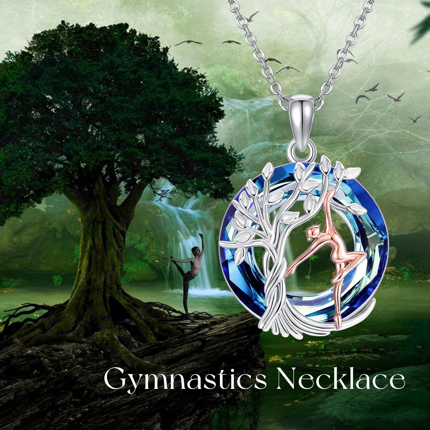 MONGAS Gymnastics Necklace Sterling Silver Gymnastics Pendant Necklace Tree of Life Sports Jewelry for Women Athlete - Image 6