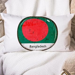 Bangladesh Flag Lumbar Support Pillow Case Holiday Flags Throw Pillowcase 12x16in Decorative Pillow Home Cotton Linen Classic Cushion Cover for Sofa Couch Bed Car Indoor
