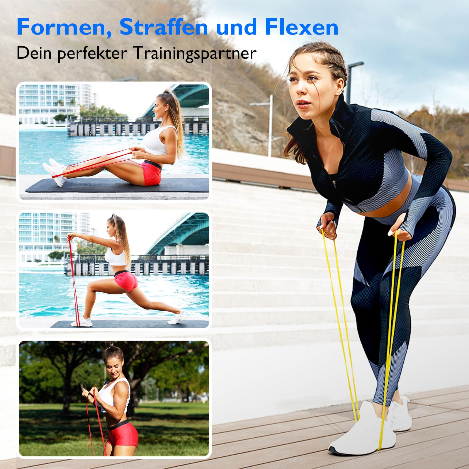 FitBeast Widerstandsbänder Set, 5 Level Pull-up-Bänder für Krafttraining, Crossfit, Powerlifting, Muskelaufbau, Heimtraining, Mobilität, Stretching