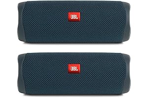JBL Flip 5 Waterproof Portable Wireless Bluetooth Speaker Bundle - (Pair) Blue