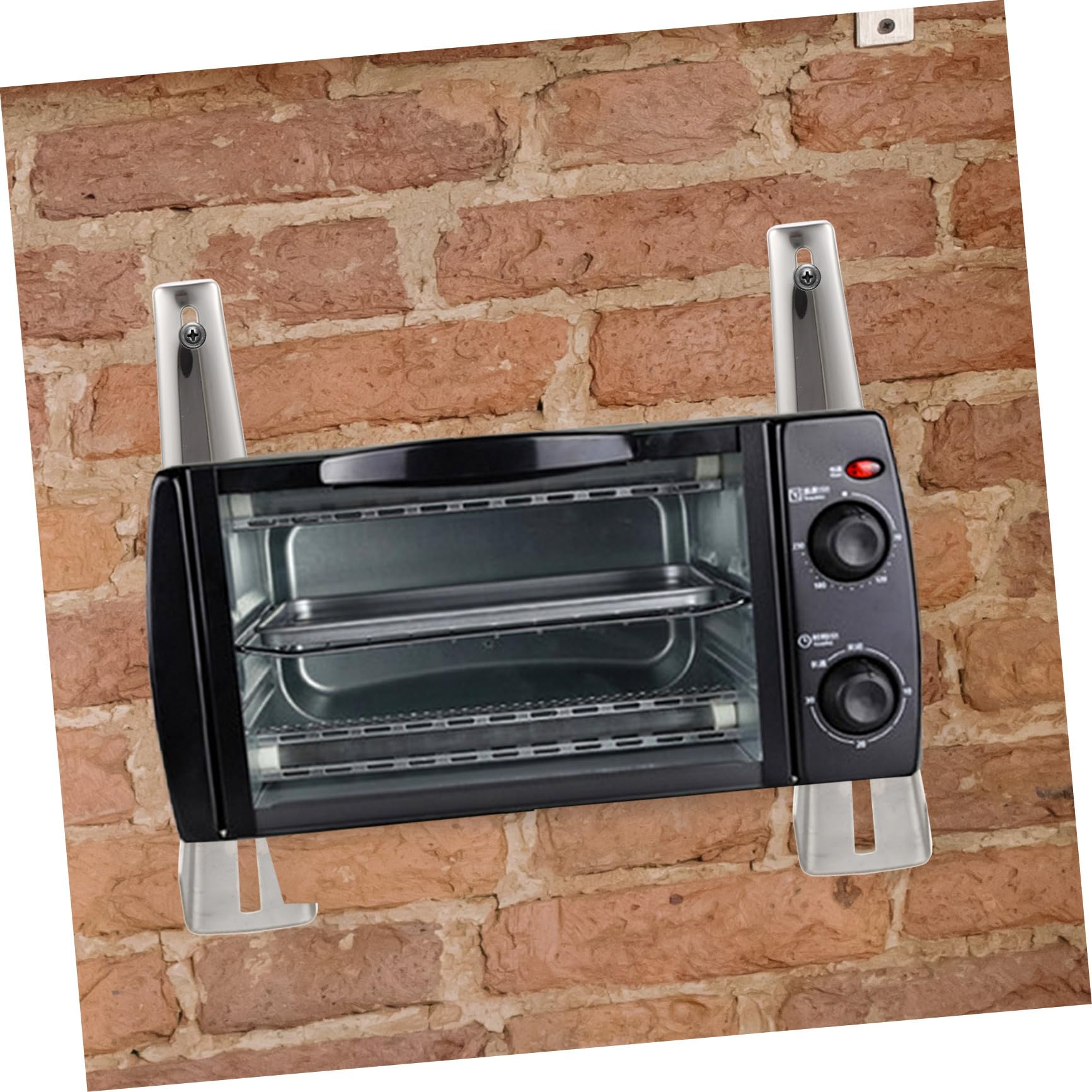 Supporto Microonde da Parete in Acciaio Inox Telescopico Argento