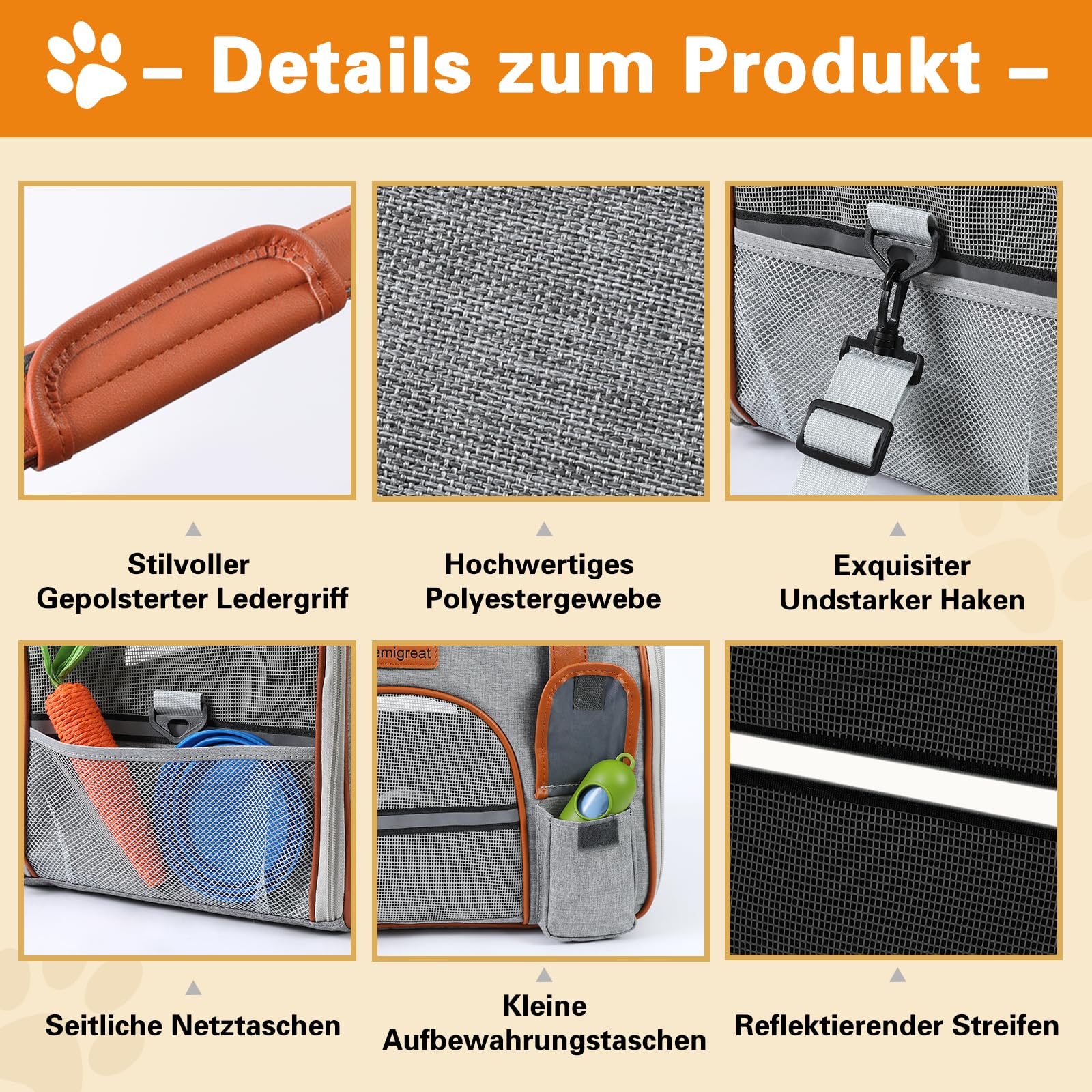 Bolsa de transporte para mascotas para gatos pequeños y perros pequeños, transpirable, bolsa de transporte plegable con correa para el hombro, bolsa de transporte para compañías aéreas