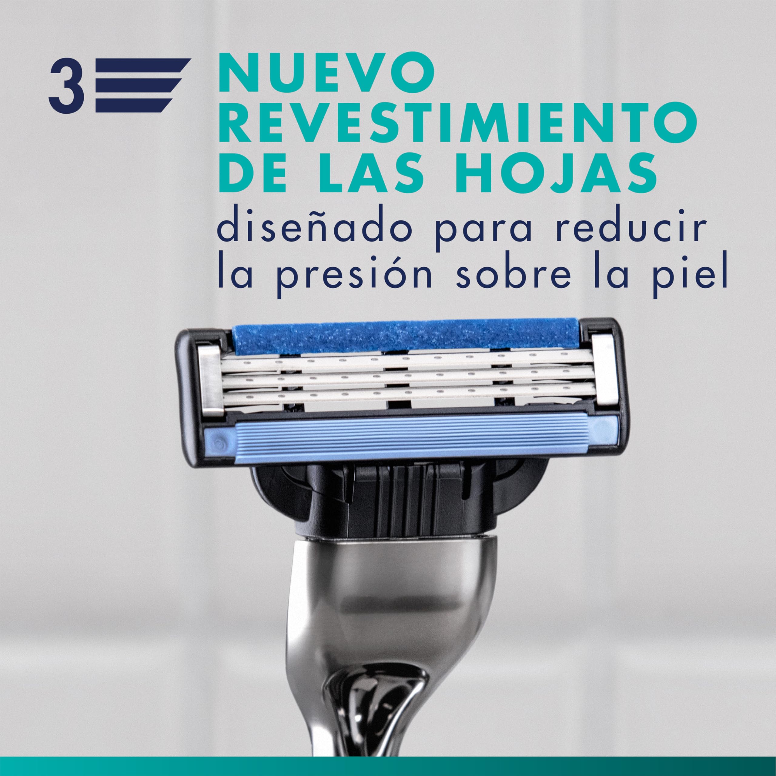 Gillette Mach3 Base Recambios para Maquinillas de Afeitar para Hombre, Pack de 28 Cuchillas de Afeitar con 3 Hojas Y Banda Lubricante, Compatible con Todos Los Mangos Mach3