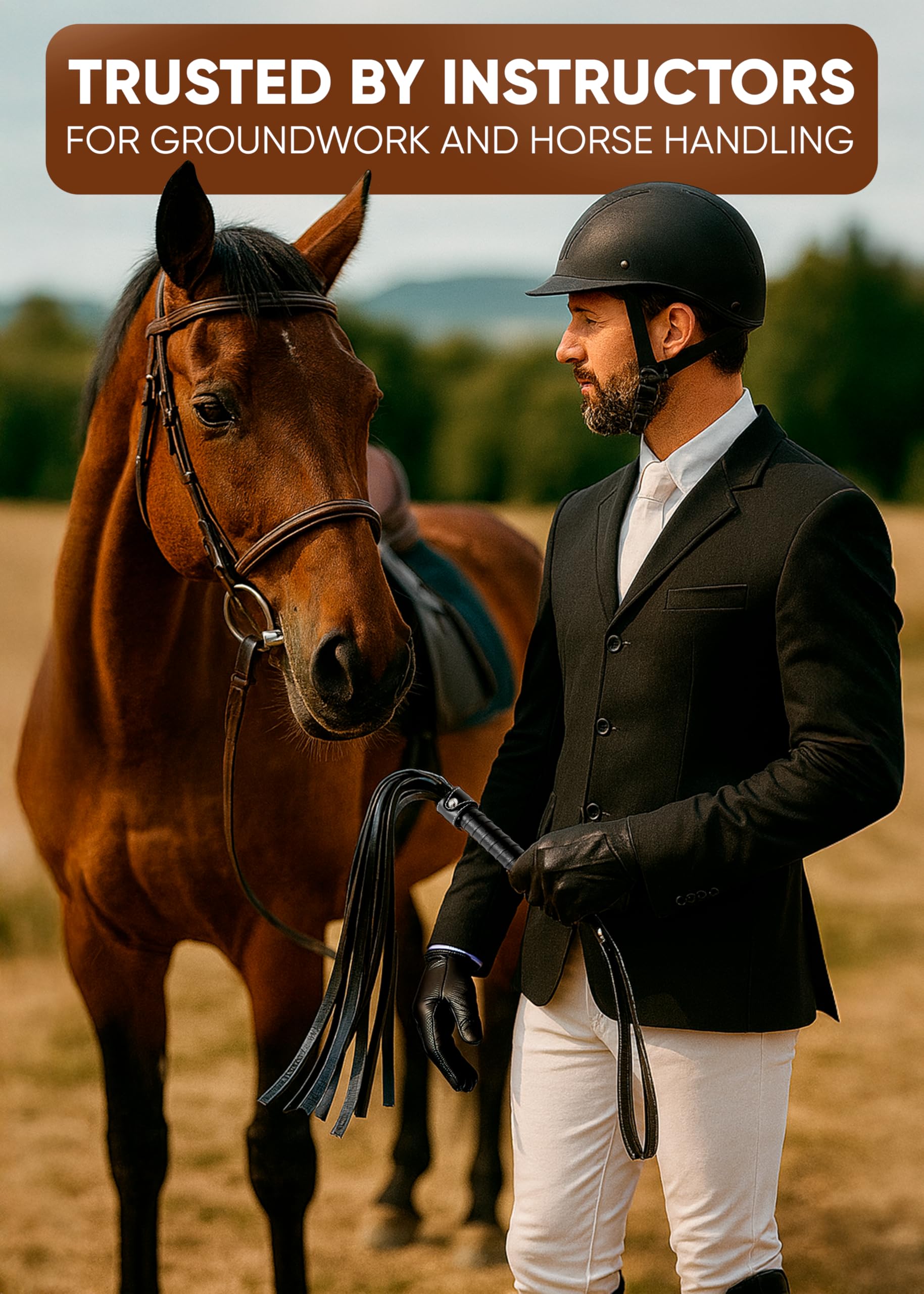 Ridin g Gerte für Pferde, 45,7 cm, Kunstlederpeitsche, 83,8 cm, Pferdegerte für Training, Reitset