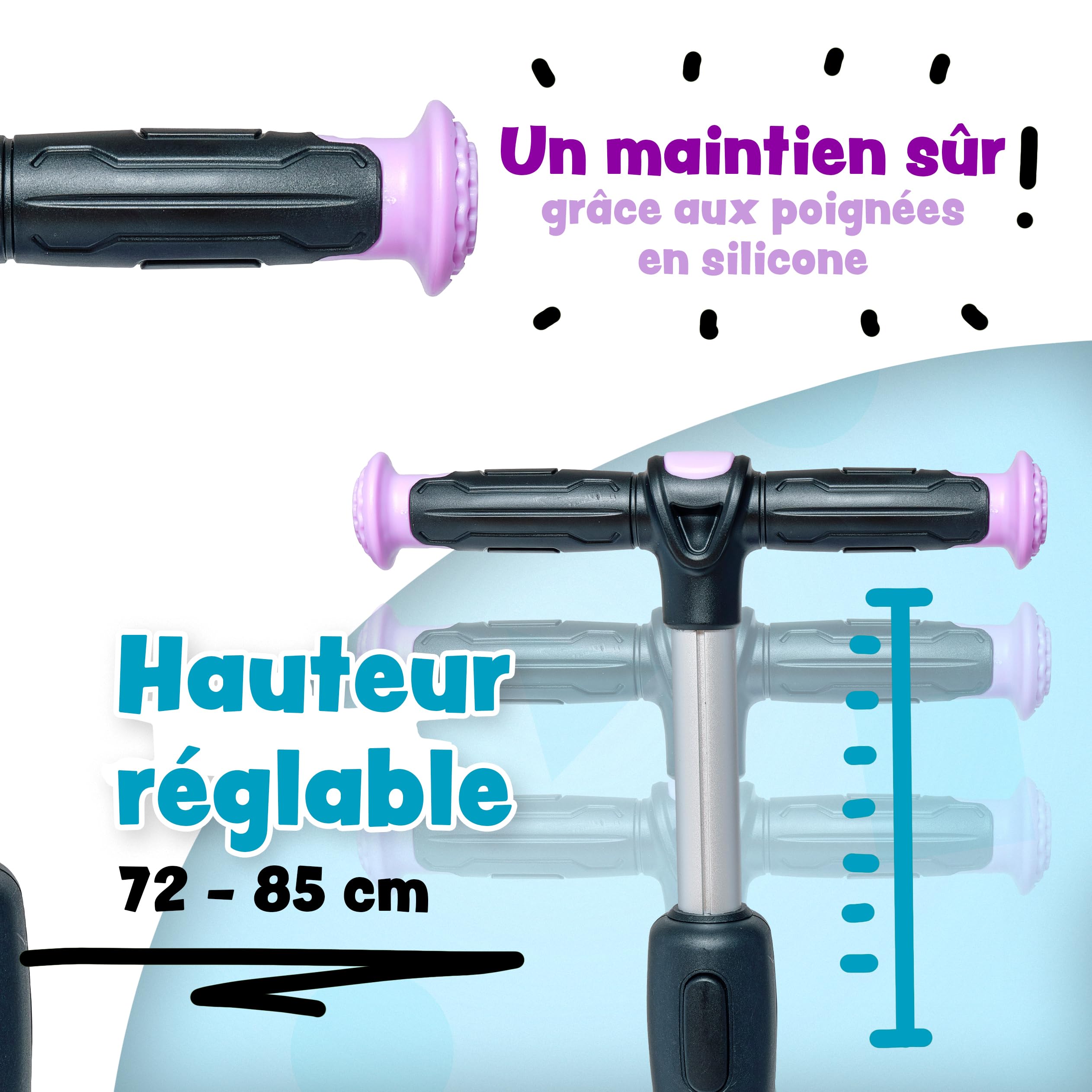 Apollo Trottinette Enfant Pliable KidsPro 4 – Trottinette Enfants 3 Roues Réglable en Hauteur - Trottinette Enfant 3 Ans et Plus - Trottinette Enfant Pliable Roues à LED – pour Filles et Garçons