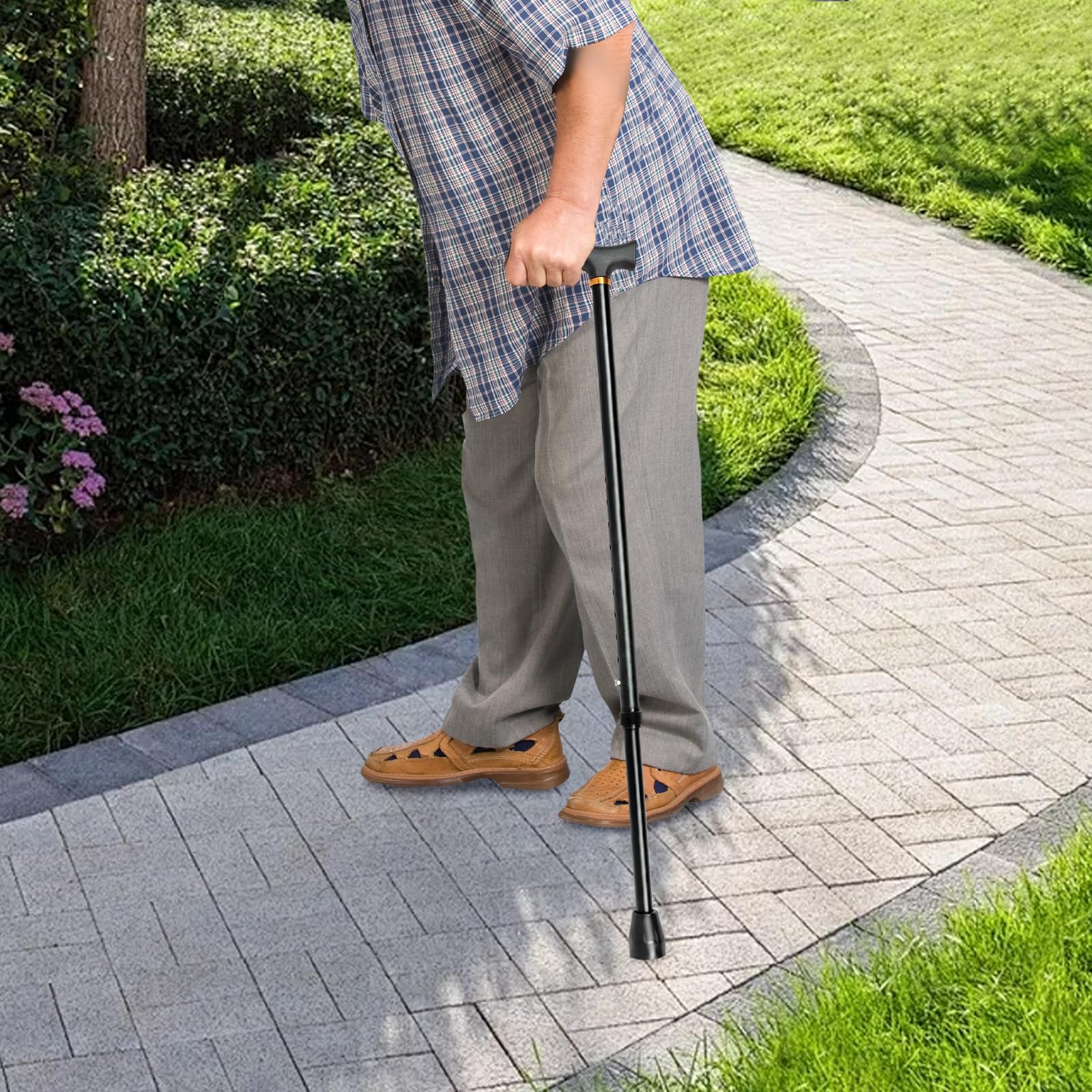 Bastone ausiliario per salire le scale, mezzo gradino per sollevatori di scale, anziani, anziani, scale, deambulatori per stabilità, 4 denti, perfetto aiuto per i passi per le persone con dolore