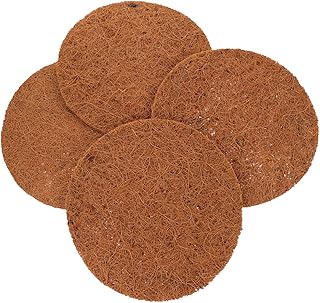 VERDANVERSE Lot de 4 Coussinets de Pigeonnier Respirants en Fibres Naturelles, Tapis de Nidification pour Oiseaux, Diamètre 21,5 Cm Épaisseur 1 Cm, Matériel de Reproduction pour Pigeons et Pouponnière