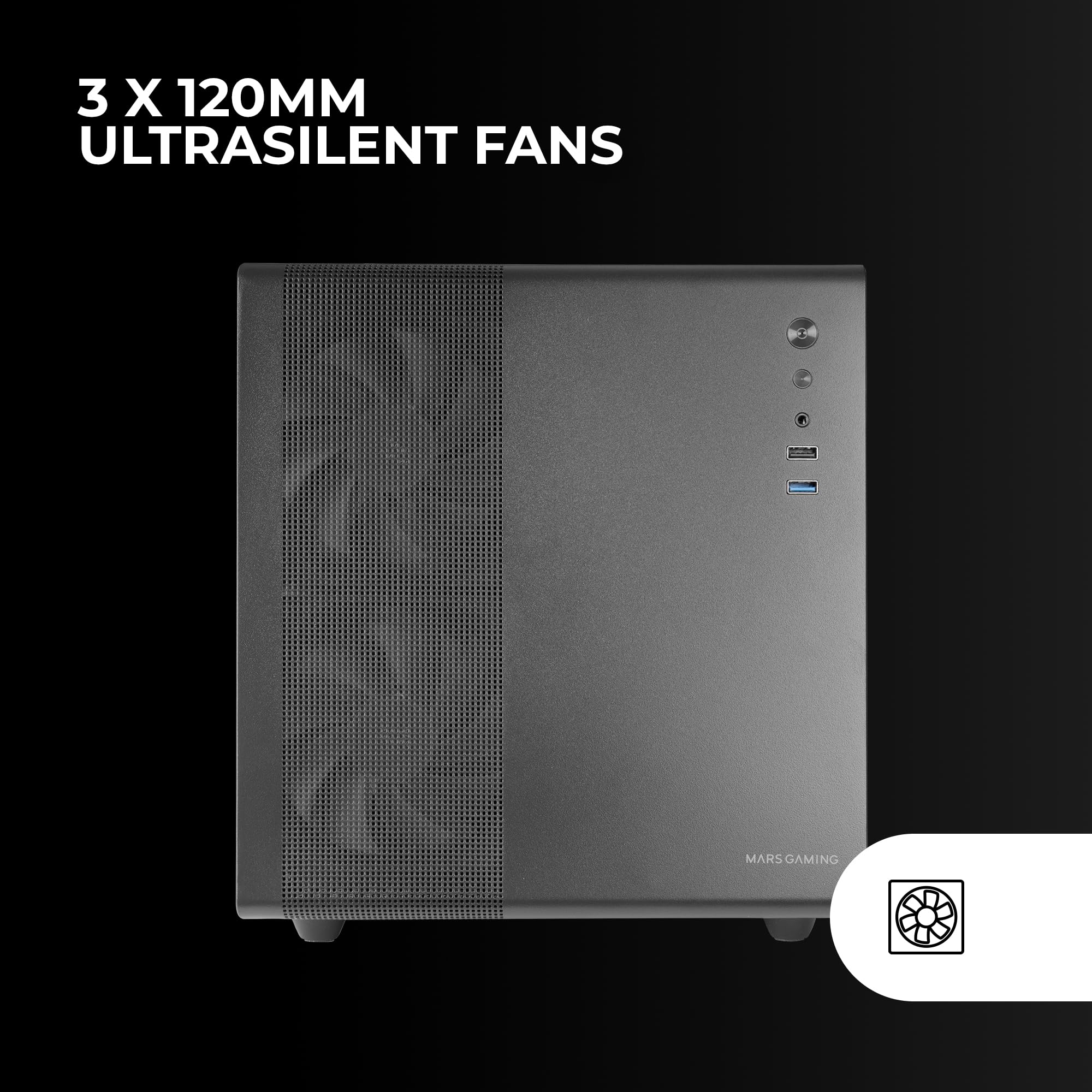 Mars Gaming MC-3TCORELCD Caja Gaming ATX, Pantalla IPS 7,2” Personalizable, Triple Cristal Templado Extraíble, Estructura Doble Cámara Lateral, Soporte de Refrigeración Líquida hasta 360mm, Blanco — view 63