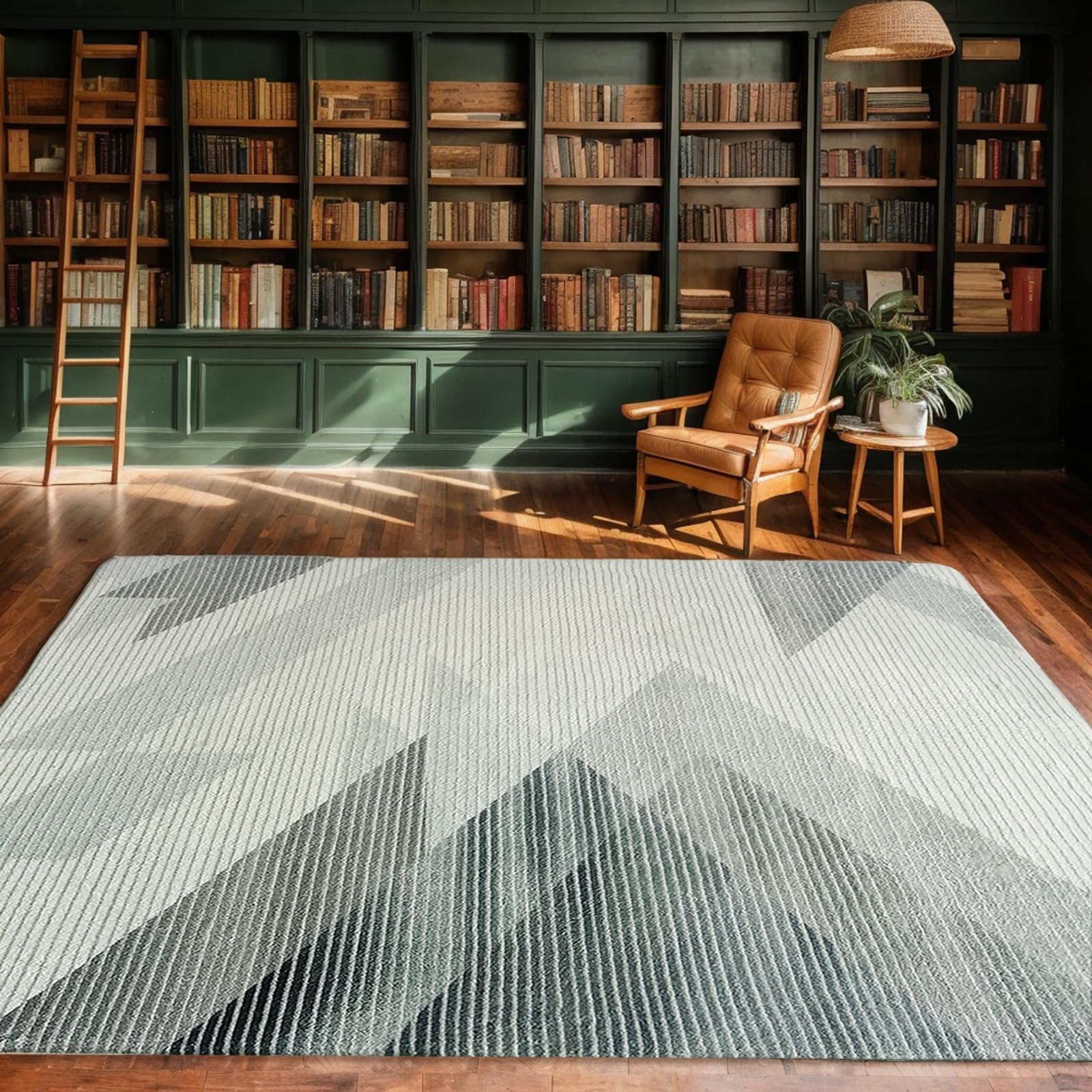 ASIinnsy Alfombras Salón Modernas Abstracto Alfombra Pelo Corto Grande Suave Antideslizante Alfombra de Dormitorio Alfombras para Salon Habitacion (Blanco Gris Geométrico, 200 x 300 cm)