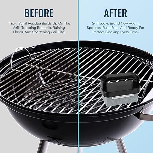 Miniatura 4 de Powerstone Juego de bloques de limpieza de piedra pómez con asa, incluye 2 asas, 6 piedras pómez para horno de limpieza, plancha, rejillas de