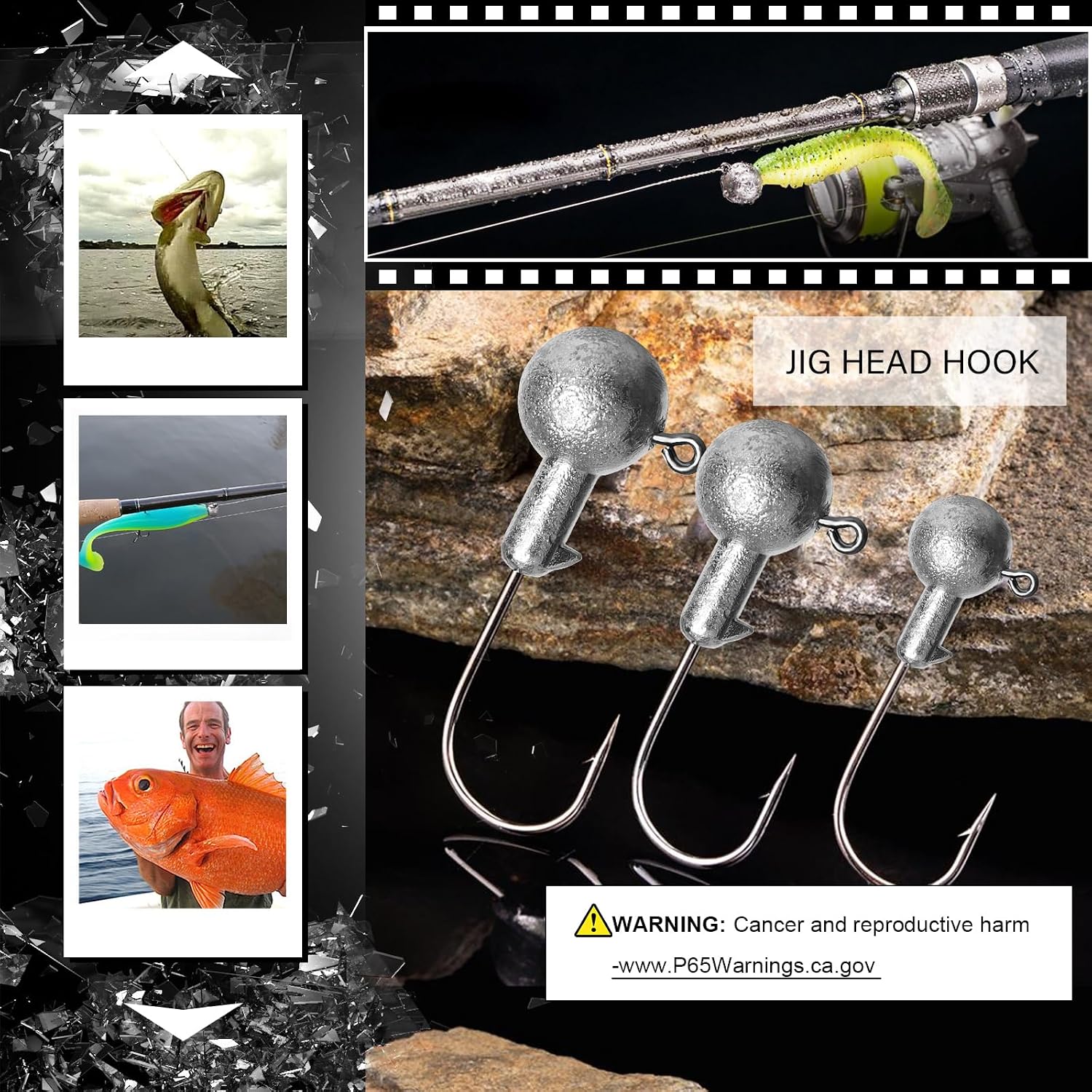 Atibin Barb Saltwater Jig Head Hook Bass Freshwater Jigs Hook Lead Round Ball Fishing Jig Lead Tackle Sharp