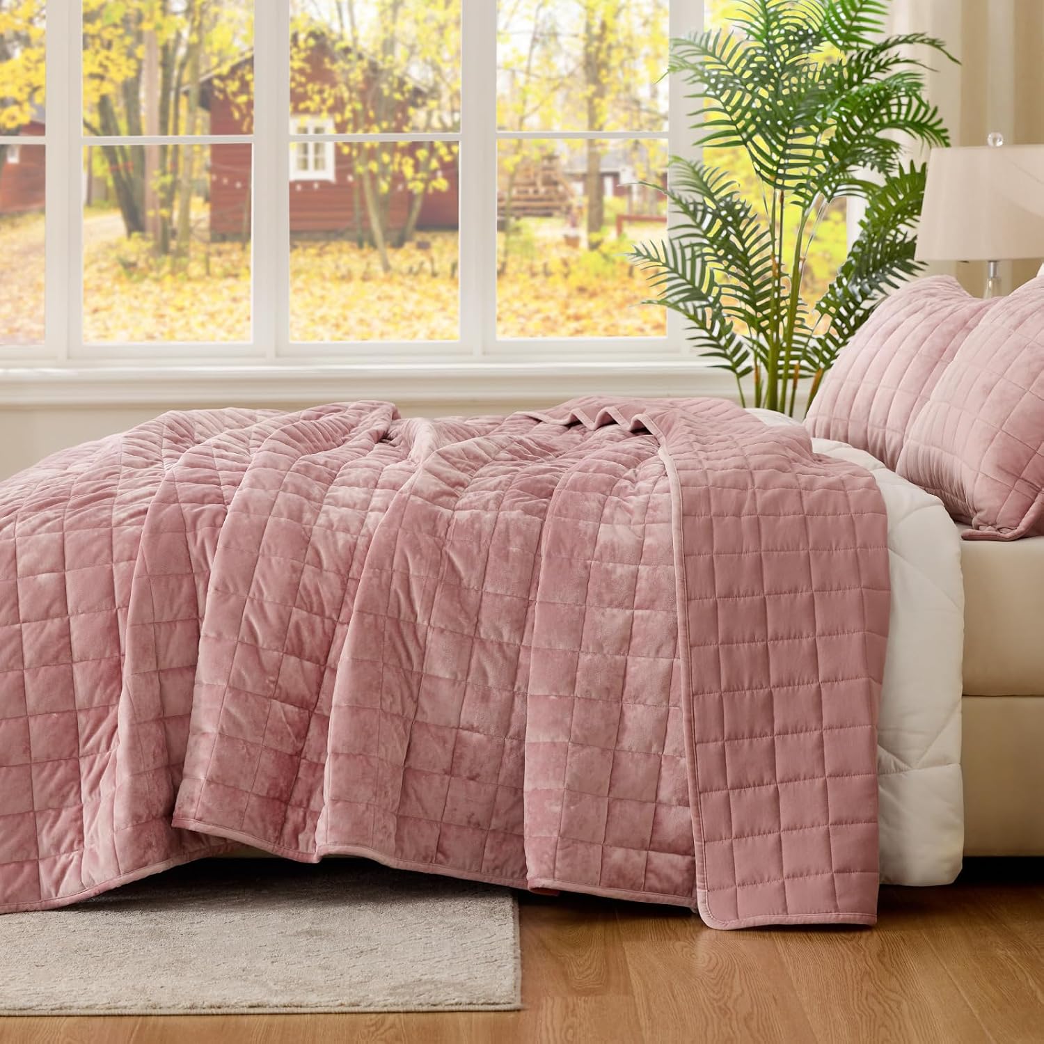 BEDELITE Velvet Quilt Set Queen Size, Luxury Velvet Comforter Bedding image 5