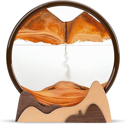 BelaRola Arte de arena en movimiento líquido en movimiento 3D de arena de mar profundo, arena en movimiento, arte de arena de madera para decoración